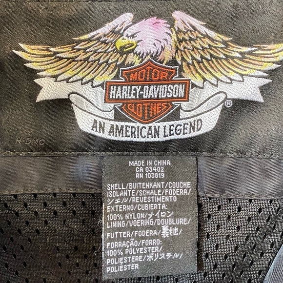 Harley Davidson Embroidered Skull Wings Satin Bomber Jacket Biker Moto Large - Picture 13 of 16